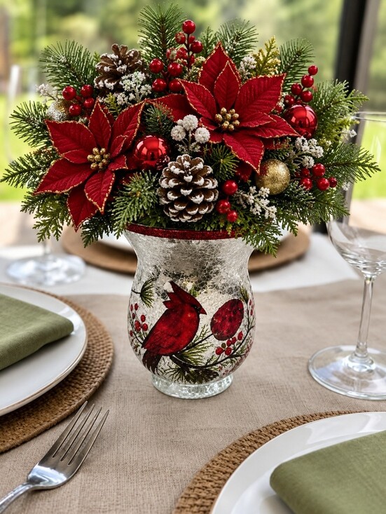 Other - Crackle glass flower vase or candle holder.